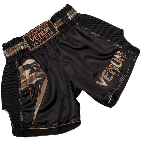 VENUM Giant Muay Thai Shorts - Black/Forest Camo