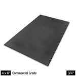 Rubber Gym Mat recycled rubber - 3⁄4" thick, 4 x 6'