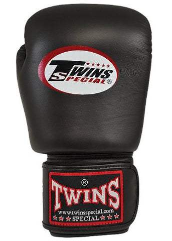 Twins Special Leather Boxing Gloves - Black